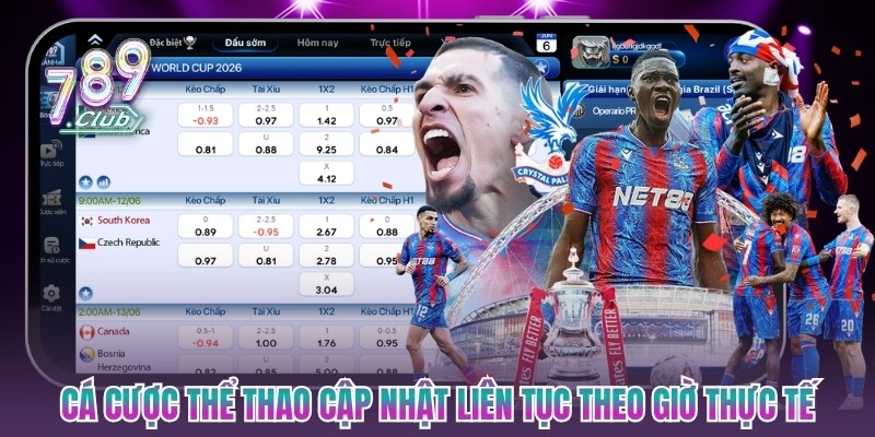 Cá cược thể thao với độ cập nhật liên tục theo giờ thực tế