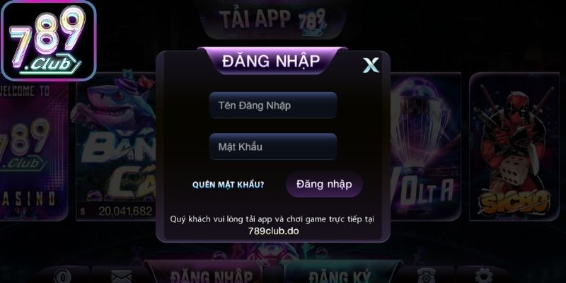 Điền thông tin đăng nhập 789Club